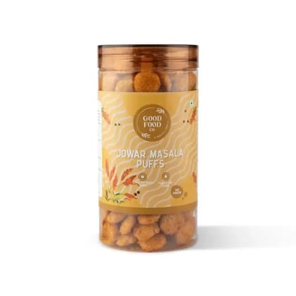 Good Food Co Jowar Puffs Roasted Whole Grain Sorghum Snack High Fiber Vegan Gluten Free Clean Label Pack of 2 -120gm each
