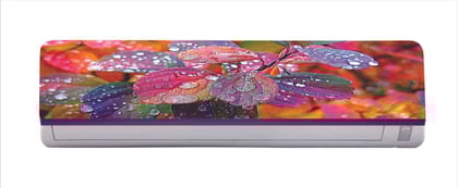 DreamKraft Decorative Colorful Leaves Flower with 3D Water dropes AC Sticker (Multicolor PVC Vinyl, 30cm X 91cm)