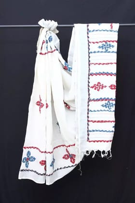 Tisser applique Linen Saree