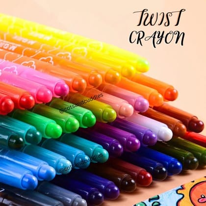 Colorful Creations: 12/24 Rotating Crayons for Kids' Artistic Adventures Big-12pc