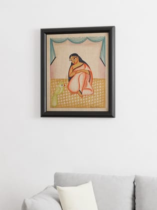 Woman and Parrot Patachitra