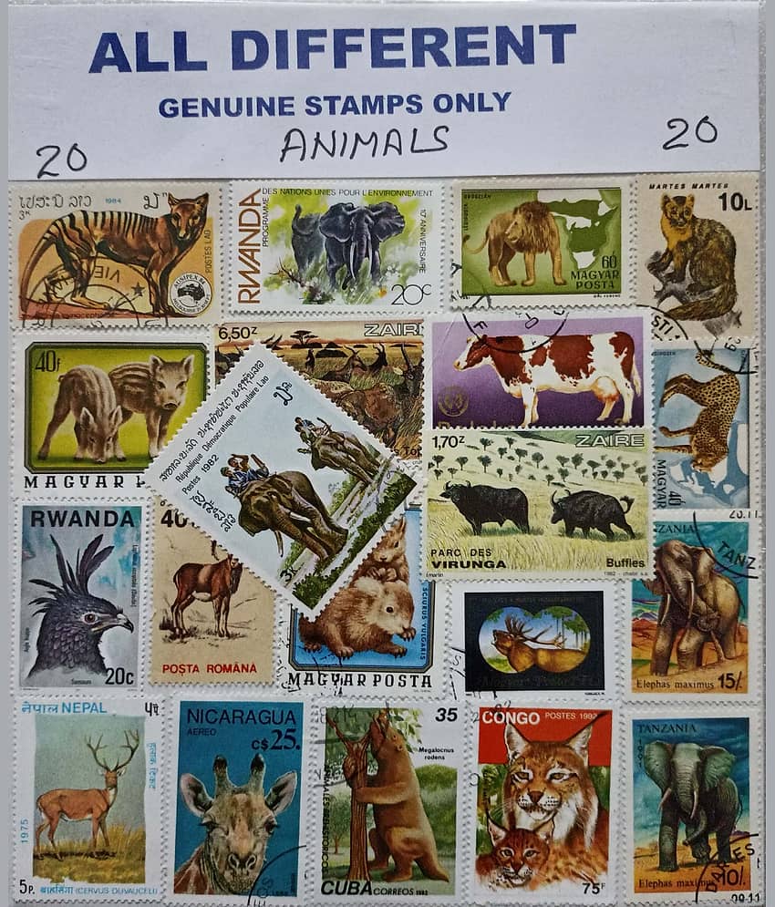 Hop n Shop - Collection of Different Animals Theme 20 Stamps