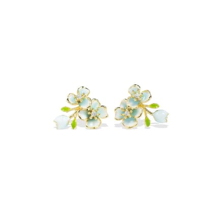 Lido Studs | 925 Silver Earrings for Women-Gold / Pink