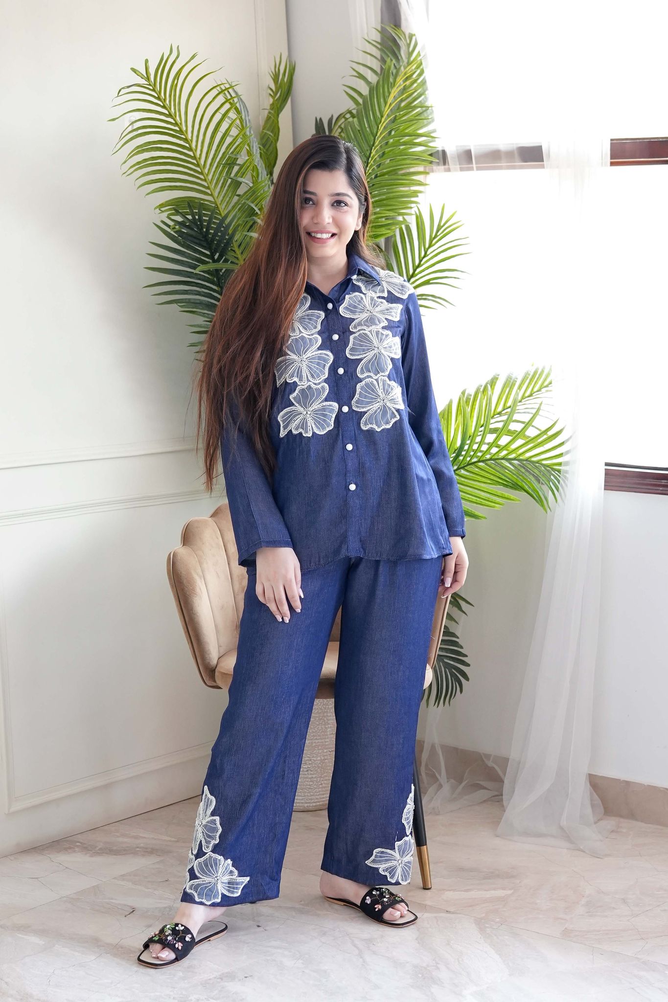 Lea Blue Tencel Denim Cordset-3XL