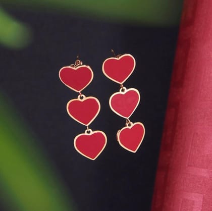 Stainless Steel Rosegold Plated Roman Numerals Mini Heart Stud Earring-STNER 2747