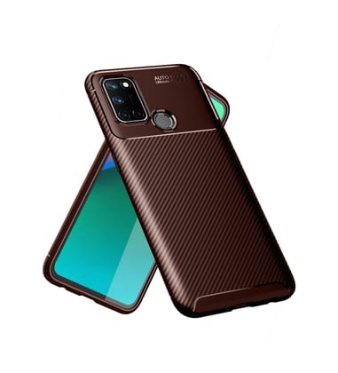 Aramid Fibre Series Shockproof Armor Back Cover for Realme 7i, Brown