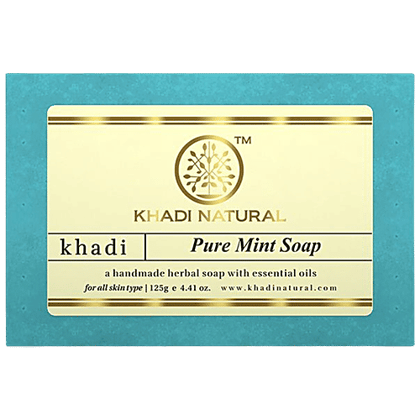 Khadi Natural Pure Mint Handmade Herbal Soap, 125 g