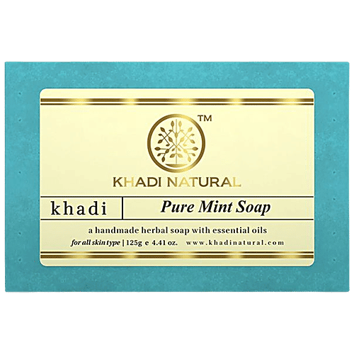 Khadi Natural Pure Mint Handmade Herbal Soap, 125 g
