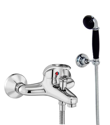 Ken Bright Gold Single Lever Wall Mixer with Tip-Tone Spout with Provision of Hand Shower