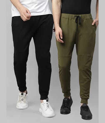 Rigo Multi Cotton Plain Joggers Pack of 2