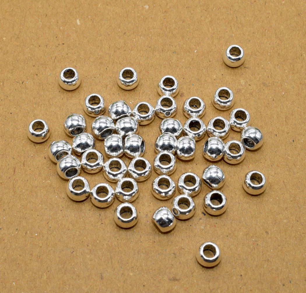 German Silver Metal Oxidize Silver Beads for Jewelry Making. , NBS-088-Per Packet of Approx 70 Pcs (50 Gram) / 5X7 MM