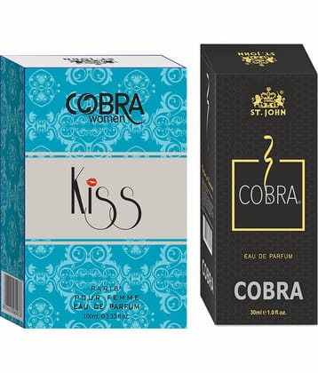 ST.JOHN Cobra Kiss 100ml & Cobra Perfume 30ml Long Lasting Perfume For Men (130ml) - Pack of 2