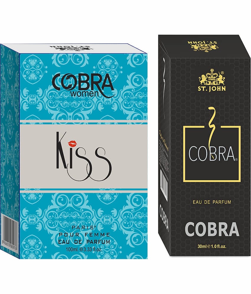 ST.JOHN Cobra Kiss 100ml & Cobra Perfume 30ml Long Lasting Perfume For Men (130ml) - Pack of 2