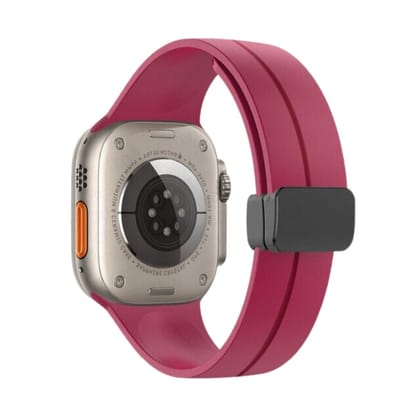 Premium Magnetic D-Buckle Silicone Strap By iSerieshub Compatible For iWatch-38-40-41-42MM / Fruit-Purple