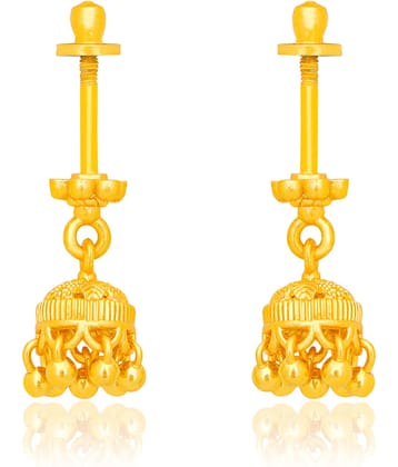 LUV FASHION Golden Hoops Earrings ( Pack of 1 )