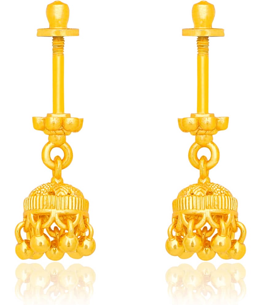 LUV FASHION Golden Hoops Earrings ( Pack of 1 )
