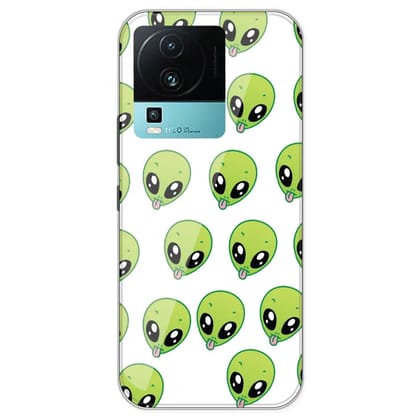 Alien - Clear Printed Silicone Case For iQOO Models-iQOO Neo 7