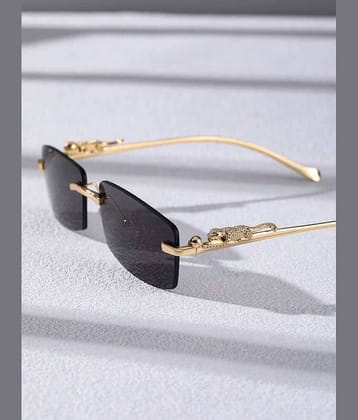 mahek accessories Gold Rectangular Sunglasses ( Pack of 1 )