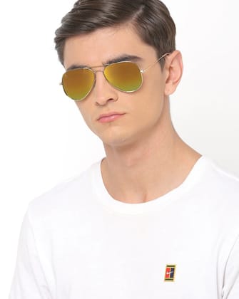 MTV Aviator Golden Men Golden Full-frame Metal Solid UV 400 Protection Sunglass-MTV-123-C29