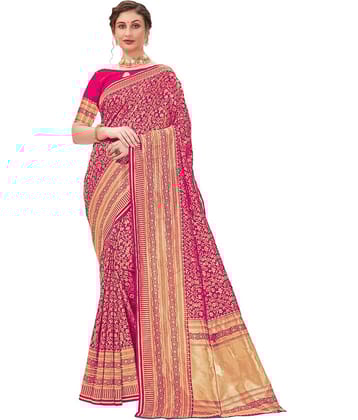 Sariya Jacquard Woven Saree With Unstitched Blouse Piece ( Purple )