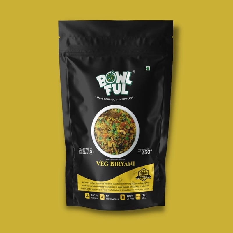 Bowlful Veg Biryani - 70g Net, Classic Indian Vegetable Biryani