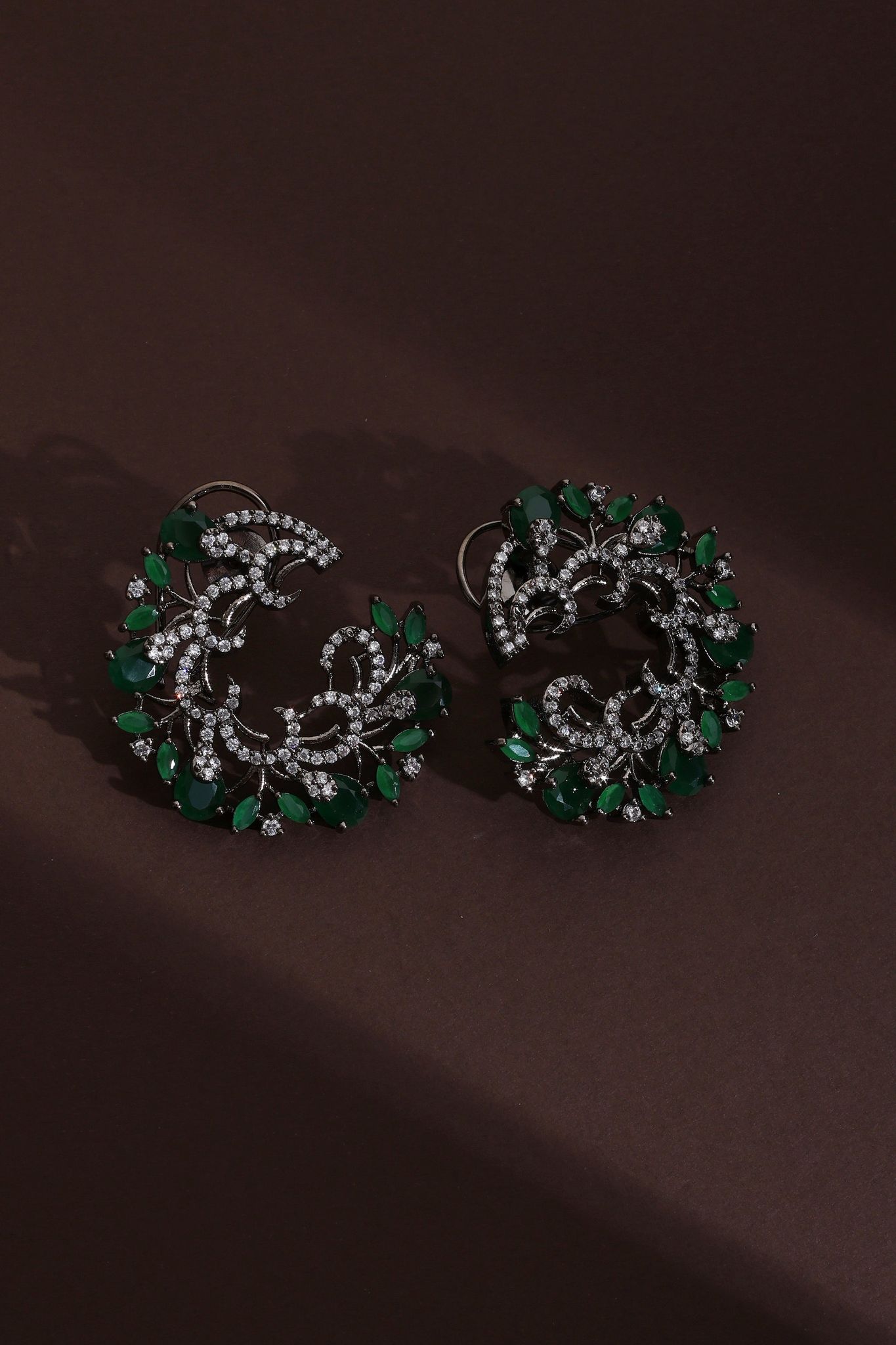 Fukumi Emerald Zirconia Hoop Earrings-Zirconia