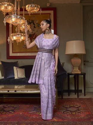 Lavender kashmiri Saree