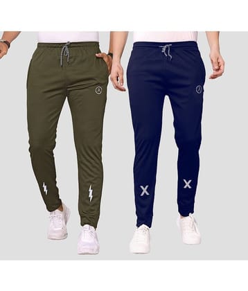 Anand Multicolor Lycra Men's Joggers ( Pack of 2 )