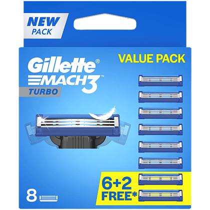 Gillette EMACH3 TURBO, Value Pack, 8 Cartridges