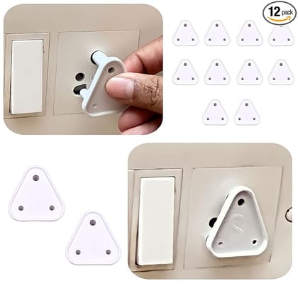 KidDough Baby Proofing Electrical Protector Socket Plug Cover Guards - Pack of 12, White, Open Socket Guards Protector for Kids Safety, Electric Plugs Cover, Baby Safety Product