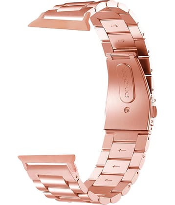Lorenz Premium Stainless Steel Strap 42/44/45/49mm Compatible | Metal Link Bracelet Band with Butterfly Clasp | Adjustable Durable Band for Series 1-9, SE & Ultra (Rose Gold)