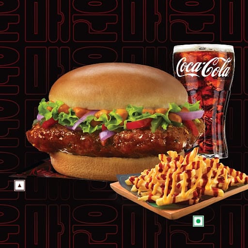 Korean Spicy Chicken Burger Meal.