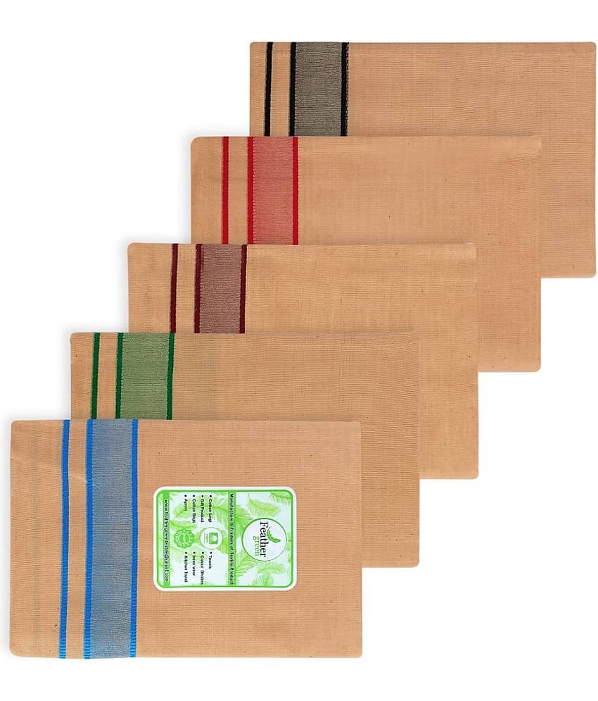 Feather Green - Multicolor Cotton Men's Dhoti ( Pack of 5 )
