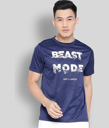 OFF LIMITS - Navy Blue Polyester Regular Fit Men's Sports T-Shirt ( Pack of 1 )