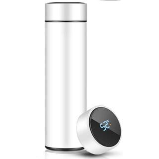 Water Bottle -500ml -Smart Display Stainless Steel Water Bottles,Sports Water Bottle Keep Cold and hot,BPA Free Kids Office Water Bottles for School Office (White)