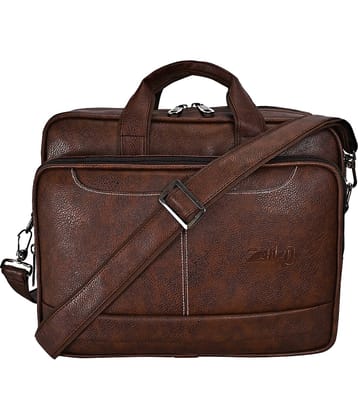 ZAIKO BAGS Brown Textured Messenger Bag