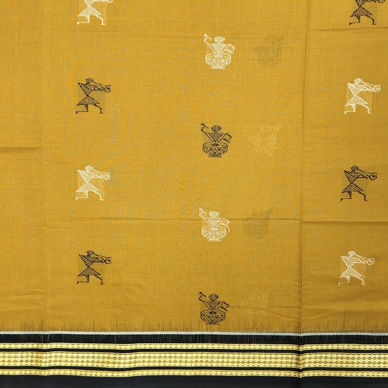Handloom Bomkai Cotton Ikat Saree
