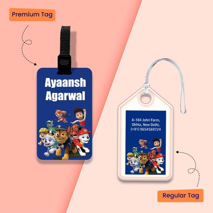 Personalized Bag Tags for Kids - Set of 5 - Paw Patrol Design-Regular Bag Tags