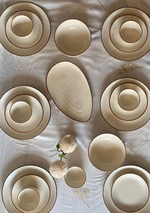 Brown Border Dinner Set Serving of 6