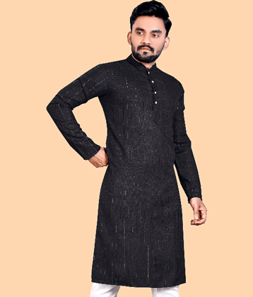 YUG ART - Blue Cotton Men's Regular Kurta ( Pack of 1 )