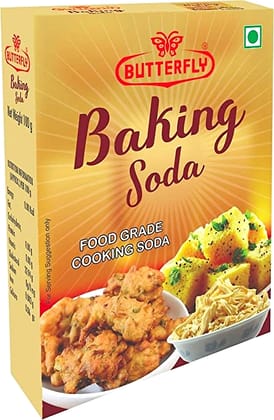 Baking Soda (Size - Box Pack 100g) by Butterfly Dessert Mixes and Bakery Needs.
