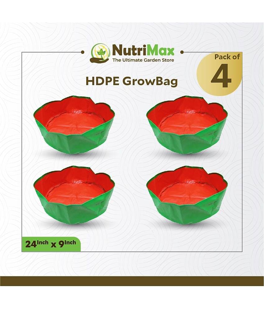 Nutrimax 200 GSM HDPE Grow Bags 24 inch x 9 inch Pack of 4 Outdoor Plant Bag