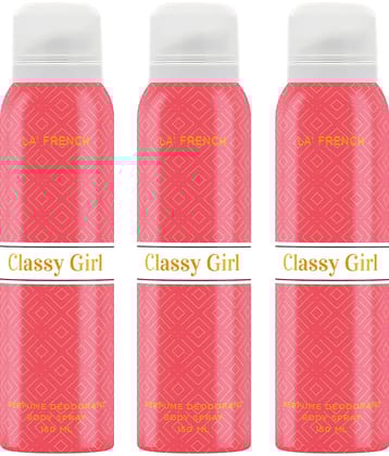 LA FRENCH - LF_Classy Girl_Deodorant_150ml_Pack Of 3 Deodorant Spray for Women 450 ml ( Pack of 3 )