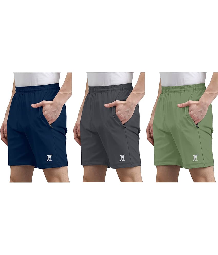 INDICLUB Multicolor 2 Lycra Men's Shorts ( Pack of 3 )