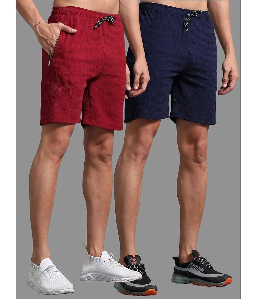 JILZ Multi Polyester Men's Shorts ( Pack of 2 )
