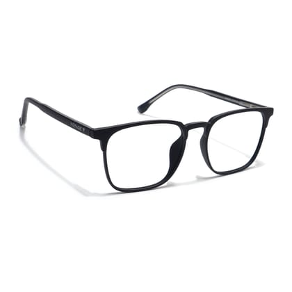 Voyage Thin Black Square Eyeglasses for Men & Women (28806MG6520-C1)