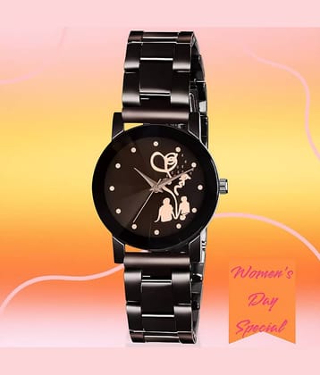 Cosmic Black Metal Analog Womens Watch