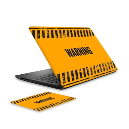Warning Laptop Skin and Mouse Pad Combo