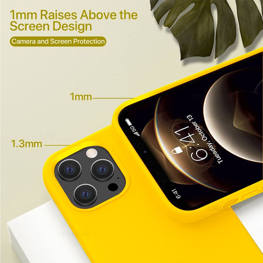 LIRAMARK Liquid Silicone Soft Back Cover Case for Apple iPhone 12 Pro Max (6.7 inch)