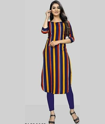 AK FASHION MALL Pack of 1 Crepe Printed Straight Women's Kurti - ( Multicolor )